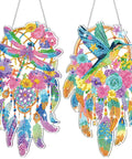Twin Pack Hummingbird Dream Catcher Diamond Painting Kit For Adults With Hummingbird Diamond Art Suncatcher Diy Dragonfly