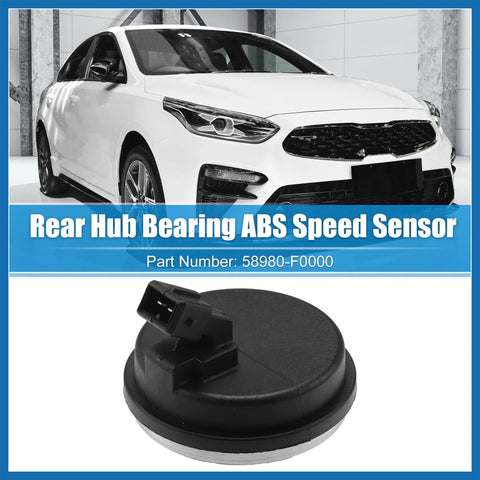 Rear Hub Bearing ABS Speed Sensor For Hyundai Veloster Elantra GT And Kia Forte 2019 To 2023 Direct Fit With OEM Number 58980F0000 Rear Wheel ABS Sensor Cap Left And Right Black Replacement