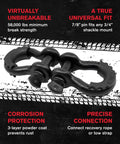Pair of D Ring Shackles from 9 Ton Off Road Recovery Kit With Tow Strap Tree Saver Snatch Block Pulley D Ring Shackles Winch Line Dampener Bag And Gloves For 4x4 Black Trail Ready