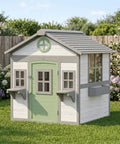 Wooden Chicken Coop For Backyard Hen House For 2 To 4 Chickens With Nesting Box, Planter Pots And Boxes, Windows, And Rabbit Hutch