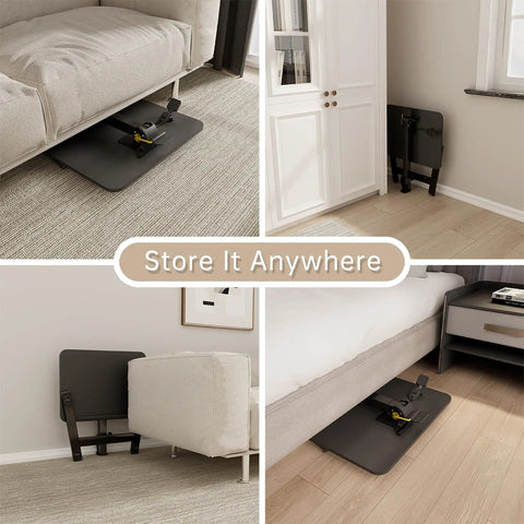 Mobile Folding Desk With Pneumatic Sit Stand No Tools Needed Setup Hassle Free 25 Inch Portable Laptop Desk stored easily
