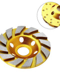 5 Piece Turbo Diamond Grinding Cup Wheels For Angle Grinders 4 Inch with 12 segment heavy duty rim for concrete and tile.