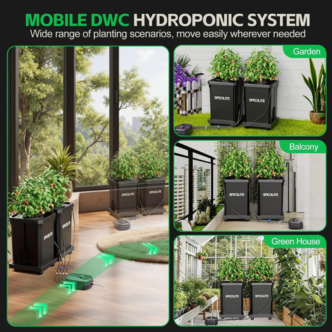 Deep Water Culture Hydroponics Grow System with Top Drip Kit for Home Growers, 7 Gallon Dual Buckets in garden and balcony setup