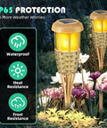 Solar Torch Lights With Realistic Flickering Flame For Patio Path Yard 8 Pack Outdoor Decor LED Lanterns Weatherproof