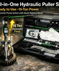 Heavy Duty Hydraulic Gear Puller 15 Ton Capacity With Adjustable 2 Or 3 Jaws Bearing Hub Separator tool set open case