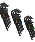 Beast Mode Pro Grade 35 Piece Long Arm Ball End Hex Key Set With 3 Pack Metric SAE And Star Torx Bits Industrial Grade S2 Alloy Steel