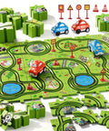 56 Piece Jigsaw Race Track Car Set For Toddlers And Kids Ages 2 3 4 5 6 Colorful City Theme Puzzle Tracks With Cars And Traffic Signs