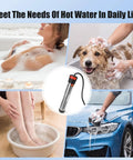 Portable 2000W Immersion Water Heater With Automatic Safety Shutoff Dead Simple Setup For Small Pool Foot Bath Rubber Tub And Camping No Drama Warm Water Solution in use for foot soaking and pet washing.