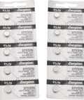 Top Shelf 377 And 376 Silver Oxide Batteries 10 Pack, button cells in packaging showing multiple individual battery ports.