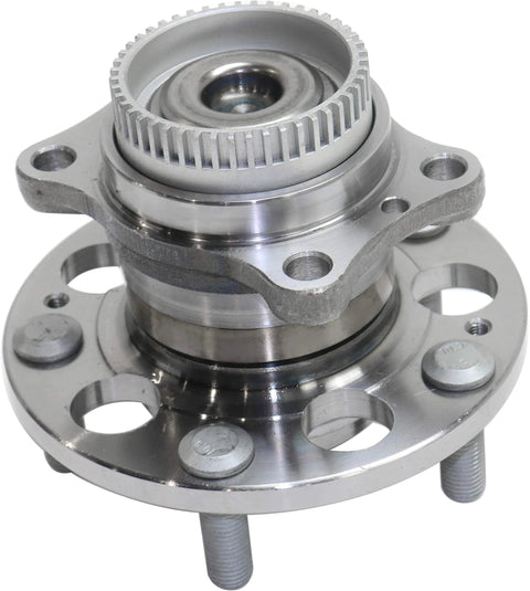 Rear 2 Wheel Hub Bearing Assembly Kit With ABS Tone Ring For Hyundai Elantra 2011 2016 Veloster 2012 2017 Kia Forte 2014 2018 FWD 5 Lug Driver And Passenger Side Replacement shown in close-up