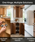 2 Pack Lazy Susan Hardware 165 Degree Soft Close Hinges For Full Overlay Pie Corner And L-Type Cabinets in kitchen use