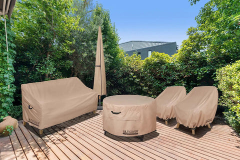 Outdoor furniture with Waterproof Patio Chair Cover 2 Pack for Outdoor Lounge Deep Seat Chairs Up To 28W X 30D X 32H Inches