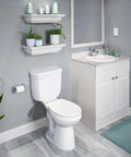 Ready To Rock 19 Inch Round Drop In Bathroom Sink Crafted From Premium Vitreous China Featuring Pre Drilled Faucet Holes Rear Drain Overflow Guard And Crisp White Tone For Your Bathroom in modern bathroom setting.