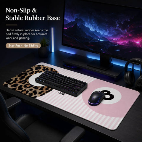 Funky Cheetah Lucky 8 Ball Large Mouse Pad 31.5 by 15.7 Inches For Gaming And Work With Non Slip Rubber Base And Smooth Surface
