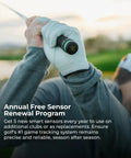 Close-up of golfer swinging with Smart Golf Sensors System With Automatic Game Tracking AI Caddie AI GPS Rangefinder And Smart Club Distances