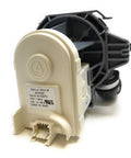 OEM Dishwasher Circulation Pump and Motor Assembly W11032770 Replacement with Oetiker Clamp, shown in black and white colors.