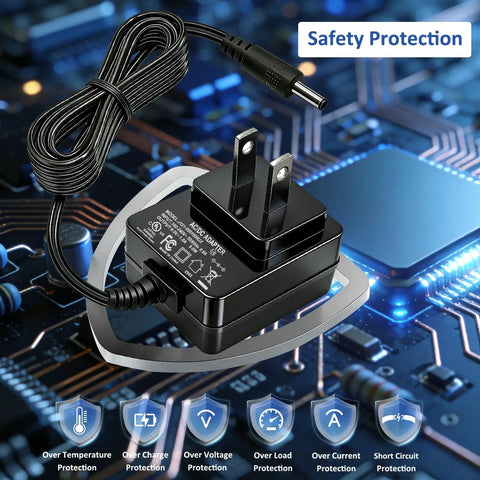9V Power Adapter For 61 Key Digital Pianos And Electronic Keyboards, Works With RJ561 RJ661 RJ361 RJ5061 Series, on circuit board