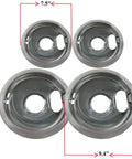 Made In USA Chrome Drip Pan Set For Electric Ranges Four Pack Includes Two Six Inch And Two Eight Inch Pans With Eco Plating