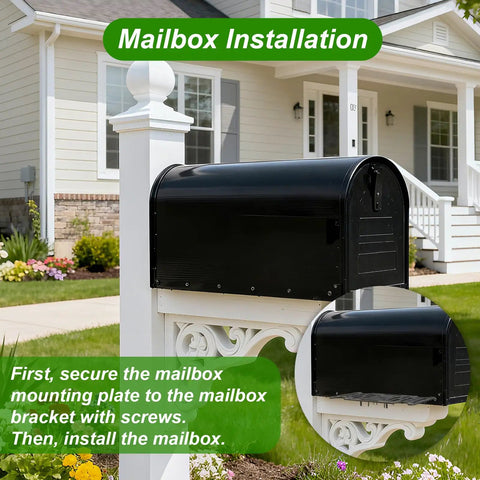 Heavy Duty Universal Mailbox Post Mount Bracket Kit For 4x4 Wood Or Hollow Posts Outdoor Black Tough As Nails Mounting Adapter For Easy And Secure Mailbox Installation On Exterior Posts