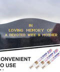 Six Pack Gold Oil Based Paint Markers For Tombstone Restoration And Memorials, Waterproof And Weatherproof, on granite headstone.