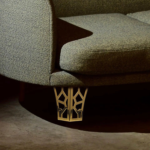Beefy Heavy Duty Iron Furniture Legs With Hollow Out Design 4pcs Lightweight Metal Support Feet for Couch Golden Finish