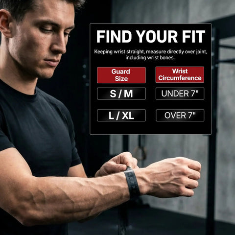 Man fitting Adjustable Wrist Brace For Work And Sports, Beefed Up Heavy Duty Wrist Guard With Dual Elastic Straps