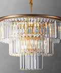 12 Light Gold Modern Crystal Chandelier Three Tier Pendant Lighting Fixture For Living Room Dining Room Bedroom Foyer 23.64 Inch