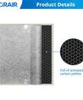 2 Pack Replacement Filter For Air Purifier 4 Series No-Fuss Install Odor Lock with activated carbon layer display