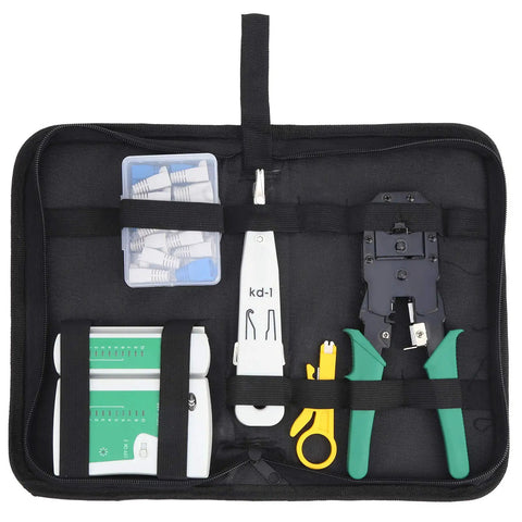 Cable Repair Tool Kit With Wire Strippers And Tester Portable Pro Grade Wiring Set For Electrical Projects All In One Heavy Duty Hand Tools Industrial Supply Kit For DIYs And Pros, zip case
