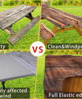 Comparison of old vs protected picnic tables using Beast Waterproof Outdoor Picnic Table Cover With Bench Covers 3 Piece Set