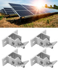 Four Eight Piece Solar Panel Mounting Bracket Feet with Screws and Gaskets for RVs, Trailers, Vans, Campers, Boats in aluminum
