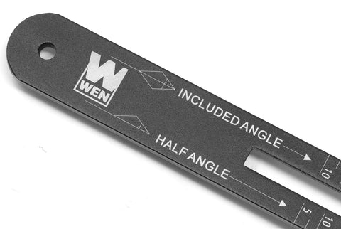 Close-up of laser-etched scale on Sturdy Aluminum Angle Finder And Miter Bevel Gauge For Woodworkers, tracks custom angles.