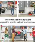 Heavy Duty Steel Garage Storage Cabinet System With Customizable Modular Two Door Design Locks Together For Easy Home Organization 150 Pound Capacity Built In Side Channels Lifetime Warranty