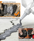 Self Leveling Concrete Crack Filler And Rapid Dry Cement Sealant For Driveways And Patios Goes On Smooth locks down tight gray polymer in use.