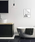 Totally Kickass Toilet Plunger Framed Wall Art Novelty Bathroom Decor 16X20inch in modern bathroom setting.