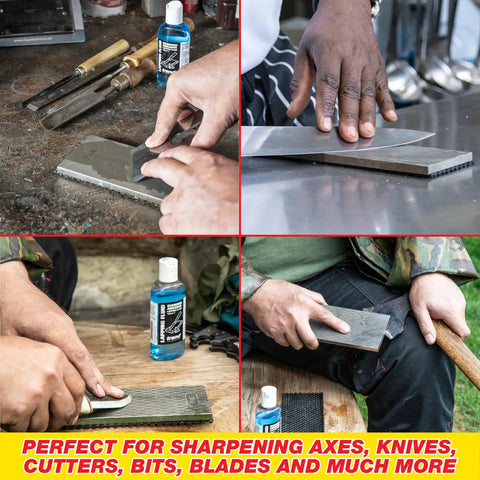 Pro Grade Diamond Sharpening Kit With 300 And 1000 Grit Diamond Bench Stone Lapping Fluid used on various tools