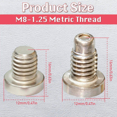 Magnetic And Non Magnetic Drain Screw Set For Yamaha Outboard Lower Unit With Gaskets 2 Pack, M8-1.25 metric size