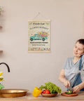 Flower Market Wall Art Decor Framed Canvas Print With Vintage Floral Pickup Truck For Home And Bedroom Farmhouse Spring Vibe