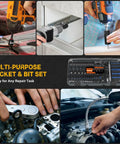 All In One 86 Piece Magnetic Impact Nut Driver Set With Socket Adapters, Universal Joint, Flexible Shaft in use on tools