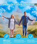 Legit Epic Gender Reveal Extinguisher 2 Pack Shoots Over 10 Feet, outdoor couple with blue smoke, eco-friendly celebration.