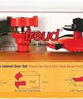 Premier Adjustable Cabinet Bit Set 3 Piece With Quadra Cut Technology in clear packaging, includes wooden box.