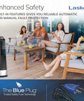 Family in living room with High Velocity Oscillating Tower Fan With Remote Timer And 3 Speed Settings Delivers Up To 509 CFM