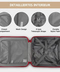 Open view of the Carry On Luggage With Removable Spinner Wheels And Built In TSA Lock 18 Inch Hard Shell Carry On Suitcase interior.