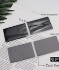 Pro Grade Thick Black Anodized Aluminum Business Cards 86x54mm 0.8mm Thick Set Of 15 With Frosted Protector Sleeves on paper layout