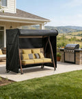 3 Seater Outdoor Swing Cover Beefed Up All Weather Protection Waterproof Patio Hammock Garden Porch Swing Canopy UV Resistant