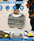 Front view: Eoppen rivet nut tool kit, 455-pcs in rugged carrying case with 7 SAE/metric mandrels (carbon steel)