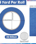 Blue Painter Tape Bulk Pack 20 Rolls 1 Inch By 55 Yards Masking Tape showing dimensions and thickness in indoor outdoor projects