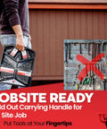 Person holding a 32 Piece Chrome Vanadium Wrench Set With SAE And Metric Sizes, Quick Access Hanging Tray, Carry Case Master Organizer.