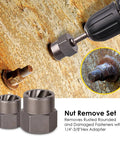 Nut remover set from 49 Piece Screw Extractor And Drill Bit Set For Removing Broken Studs Bolts Socket Screws And Fittings