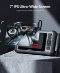 7 Inch IPS Screen Borescope Camera With Light And Split Screen, Triple Lens Endoscope For Tight Space Inspections, 16.5 Ft Cable, Great For Plumbing, Automotive, HVAC And Ductwork. 7-inch IPS display with cable
